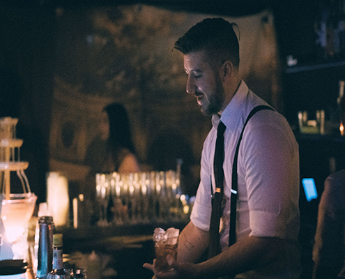 Bartender making drinks at Boogie Room