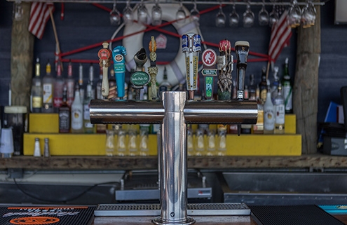 Beer taps at Bungalow Bar