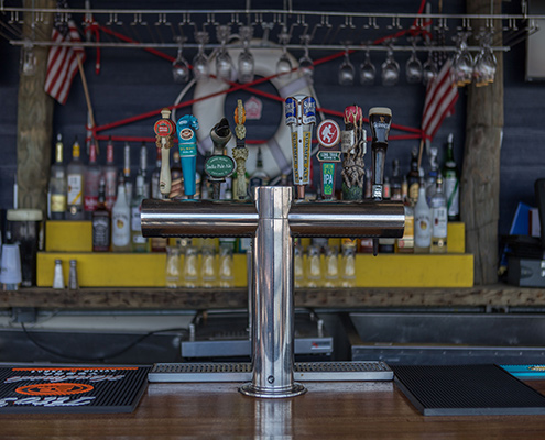 Beer taps at Bungalow Bar