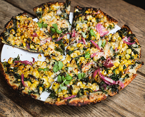 Corn flatbread at Refinery Rooftop