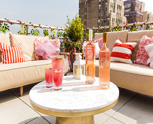 Rosé bottles at, Rosé Terrace